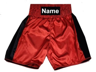 Custom Red Satin Boxing Trunks : KNBSH-033-Red